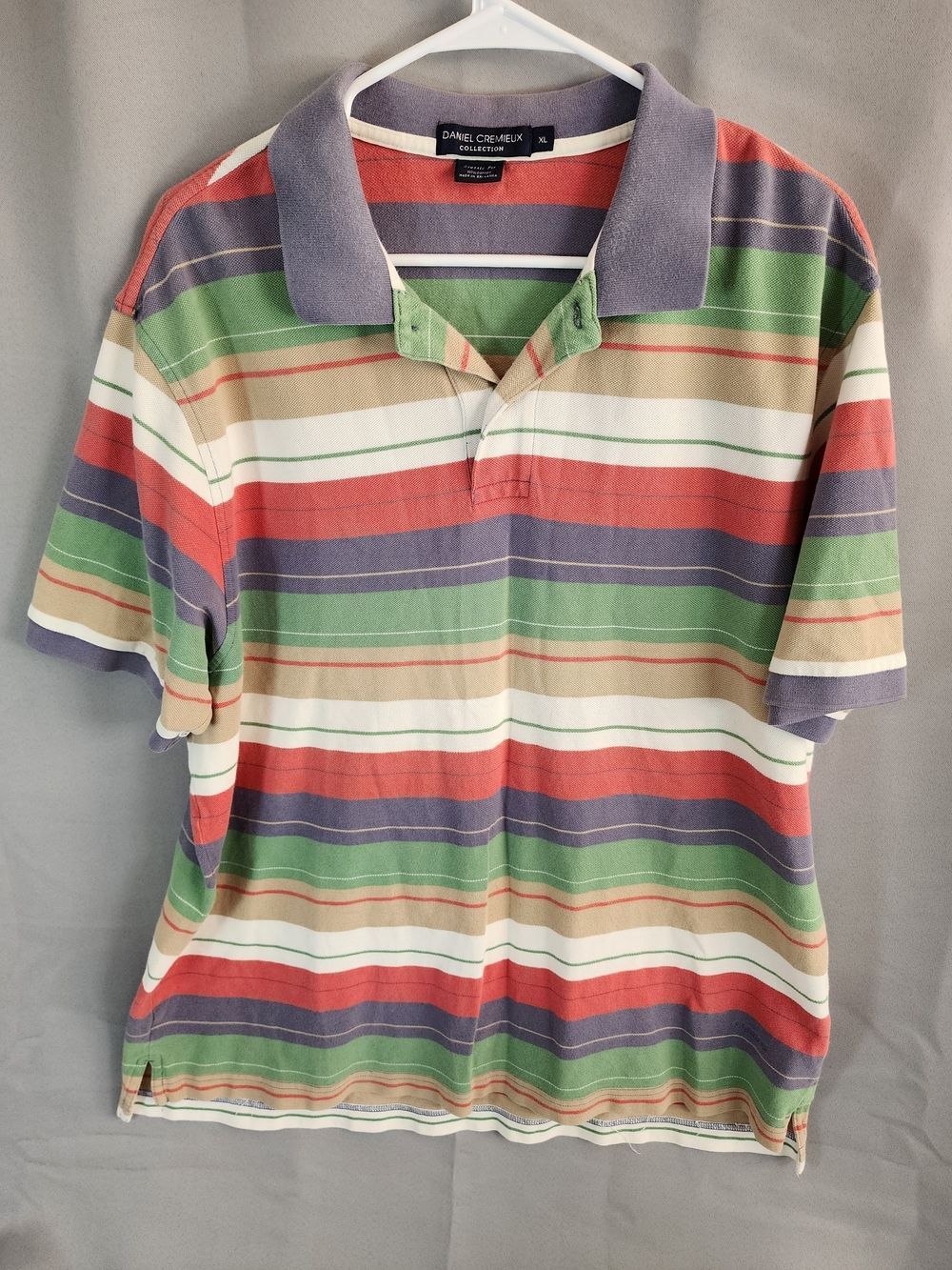Daniel Cremieux Striped Polo in Green, Red, Blue and Cream